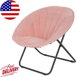Kick back and relax with the Mainstays folding shell pattern saucer chair in blush velvet. This smart folding chair...