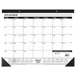 Stay up to date and on task with the ruled classic styling of this professional desk pad. The ruled daily blocks are...