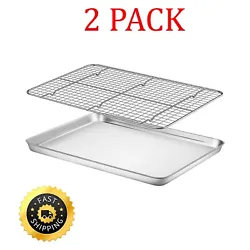 Cooling rack with crosswire design and raised feet for stability and uniform cooling facilitates air flow for quick...