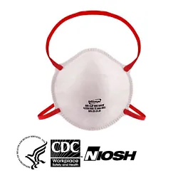NIOSH approved N95 masks. NIOSH Approval Number: 84A-9051. MH Cup N95 Particulate Respirator Face Mask Features These...