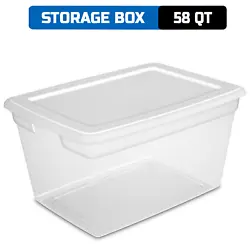 Get organized with Sterilites line of clear storage boxes! The 58-quart Sterilite storage box is perfect for a variety...