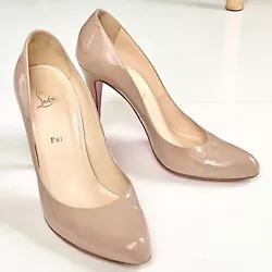 Nude décolleté shoes by Christian Louboutin. 100% authentic with original box. Minor scuffs from red soles on the...