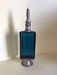 Joli flacon bleu ancien aspersoir Hauteur 19 cmLargeur environ 5 cm