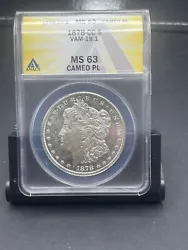 1878 CC MORGAN SILVER DOLLAR VAM-19.1 MS 63 CAMEO PL SUPER STUNNER!!!. Shipped with USPS Ground Advantage.