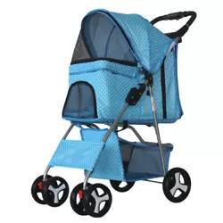 🐶 EASY TO ASSEMBLE: Folding stroller is easy to set up – Quick wheel installation with the push of a button - Easy...