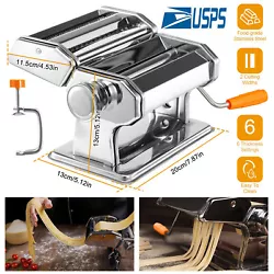 There are 6 adjustable setting of thickness (from 0.01-0.2in) and 2 pasta width (0.08 & 0.16in) for your choice, which...