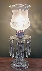 Lamp and prisms are in excellent condition. The main photo was taken using a 40W bulb (with a regular size base) in the...