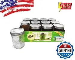 Each case includes 12 pint-sized jars, designed with a wide mouth for easy filling and retrieval.
