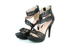 STYLE: A stylish open toe beaded strap fashion high heels with cutout leaf design that can be used for most of the...