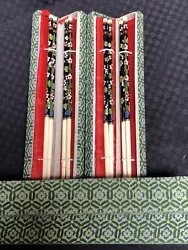 4 pairs of Bovine bone and cloisonné chop sticks, each pair pack with brocade box, good for gift and personal use.