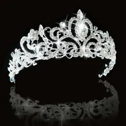 1 x Bridal Crystal Tiara Crown. (Use bobby pins to Secure). Tiara Height(Max): Approx 5cm. Made with Rhinestone...
