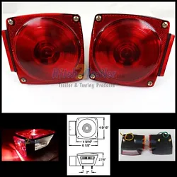 1 set Combination Trailer Tail Lights Square Stud Mount hardwired. Mounts on 2