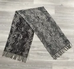 V FRAAS Cashmink Fringed Scarf - Snake Skin Pattern Soft (Made in Germany). Condition is “Used”. Good used shape...