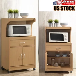 The large open storage space at the center houses your microwave. It has an enclosed cabinet space that provides...