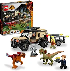 Un véhicule tout-terrain et 2 dinosaures : Les enfants partent à l’aventure avec le set Le transport du Pyroraptor...