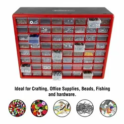 64 Drawers Storage Box Tools Crafts Beads Table Top Wall Mountable Bin Sorter.