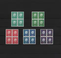 ALLEMAGNE RFA - Bloc de 4 en neuf sans charnière des timbres de la série sur le Président Théodor Heuss.