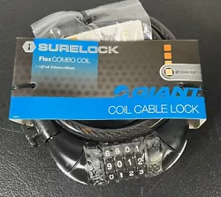 Giant Surelock Flex Combo Coil Combination Bike Lock 12mm - NEW