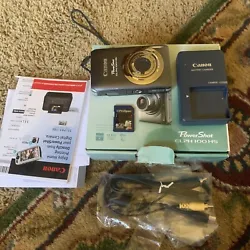 Canon PowerShot ELPH 100 HS gray, includes battery, charger, sd card, av cable. This camera is in great condition and...