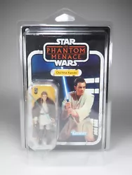 Superb example in mint conditions. Mint card, unpunched, clear and intact bubble. OBI WAN KENOBI.