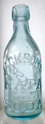 TOOLED BLOB TOP. MINERAL WATER. AQUA GLASS WITH NO STAIN. THIS BOTTLE. CLEAR, CLEAN AND SHINY. VERY FEW MARKS ON MAIN...