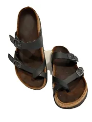 Women’s Birkenstock Mayari Size 37 (6-6.5) Slip On Sandals Black Leather. These were my daughters when she was 12-13....