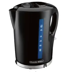 Proctor Silex 1.7 Liter Cordless Electric Kettle, Black, New, Model 41002 Quickly brew the perfect cup of tea or make...