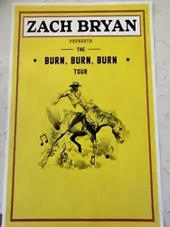 Zach Bryan 11x17 2023 burn burn brun concert tour poster.  If looking for particular venue, please ask.  Ask any...