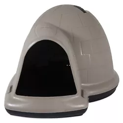 Petmates Indigo Dog House is a sturdy and spacious shelter designed to provide comfort for pets year-round.