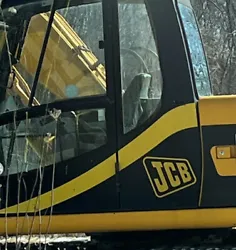 JCB EQUIPMENT DECAL / STICKER - 12” - SET OF 2 Yellow Excavator Logo.