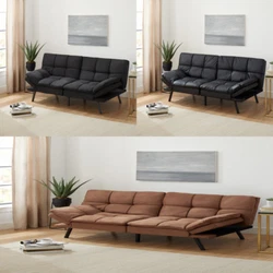 Futon Care: Spot clean with a wet cloth or professional fabric cleaner. Converts from sofa to sleeper in seconds....