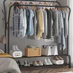 Sturdy and durable: The iron pipe of the clothes hanger is sturdy and not easy to bend. Try this floor-to-ceiling coat...