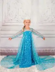 Purchase includes Elsa Dress Add Crown Seperately. This Ice Queen-inspired dress for girls is a magnificent gown...