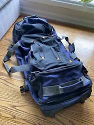 36” by (14” by 15”) could be a little more when packed. Multiple compartments, hidden back pack, fits lots of...