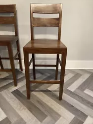 Full back bar stools set of 3 crate and barrel barely used.