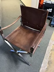 Stiles Brothers Director chair. Foux Leather And Stainless Steel.Chair does NOT fold. Local pick up in Hackensack NJ....