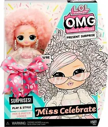 L.O.L. Surprise! Introducing the all-new L.O.L. Surprise O.M.G. Present Surprise fashion doll Miss Celebrate with 20...