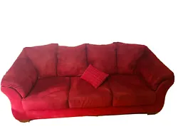 3 Seater and 2 Seater Red Pillow Back Microfiber Sofa/Couch.Includes 6 decorative pillows. Good conditions.Recently...