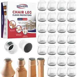 ✅ PREMIUM QUALITY - Chair Leg Floor Protectors are made of superior quality silicone, sturdy and durable. Cushioning...