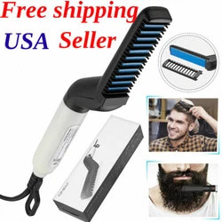 Volumize hair, flatten side hair & straighten curly hair. - Safe to use: The comb acts as a protective cover against...