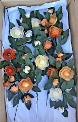 Lovely roses made from shells, with artificial leaves. Largest is 7.5cm wide. Made by the late shell artist Joy Langley.