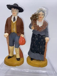 Je vends ces deux santons   du santonnier CHAVE .Non signés mais correspondant à la production de ChaveFemme : 16,5...