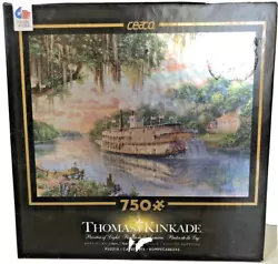 Thomas kinkade 750 pc puzzle The River Queen.Box is imperfect, bag with puzzle pcs sealed, but the box is not sealed
