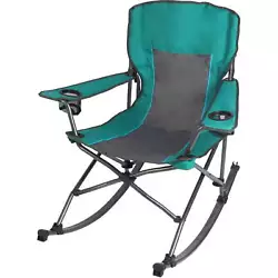 Enjoy the comfort of folding rocking chairs with cup holders while at camp or in your own backyard on this Ozark Trail....