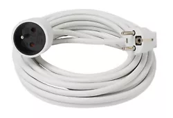 Rallonge électrique cordon prolongateur 5 m - H05VV-F - blanc.