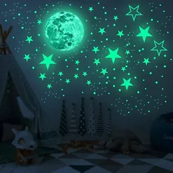 435-Piece Glow-in-the-Dark Wall Stickers Set: Transform your room into a beautiful starry night with 407 dots, 27...