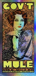 Westville Music Bowl,2021. Govt Mule Sparkle Edition. 5 Colors on sparkle foil. Edition of 25.