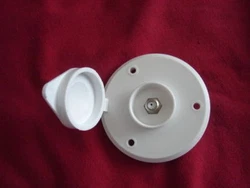 New polar white exterior cable TV plate with weather proof rubber cover for outside cable hook-up. color is polar white.