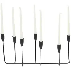 Can hold 7 taper candles, not included. Suitable for indoor use only. This is a single black colored candlestick...