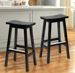 NiamVelo Bar Stools Set of 2 for Kitchen Counter, Solid Wooden Saddle Stool. The saddle stools are very easy to...